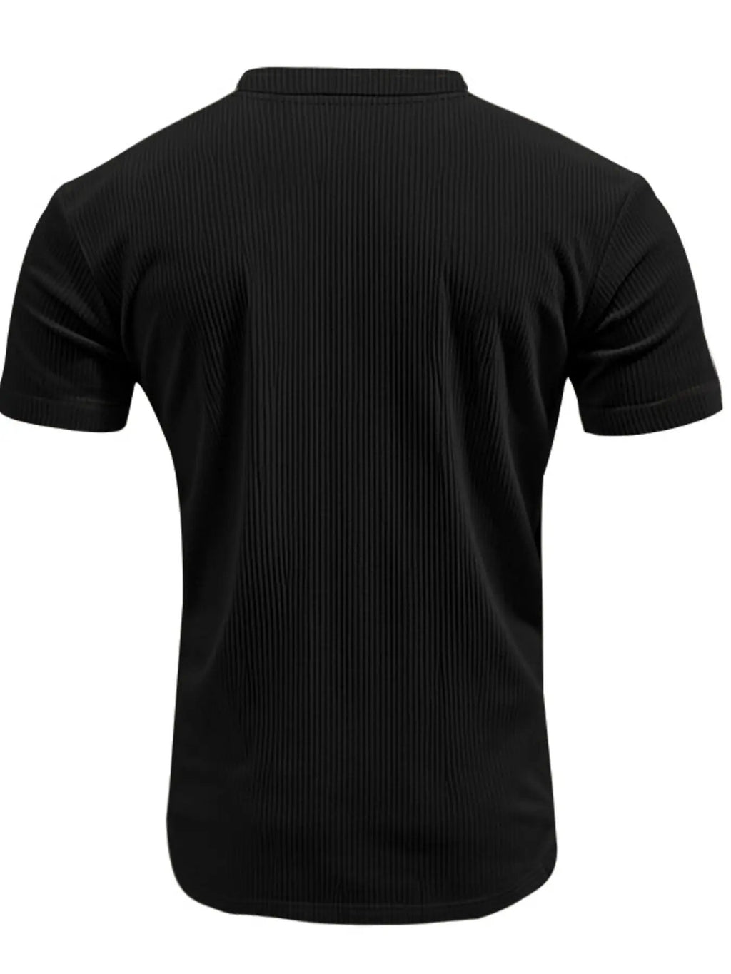 Men's Full Size Ribbed V-Neck T-Shirt Plus Size by Trendsi