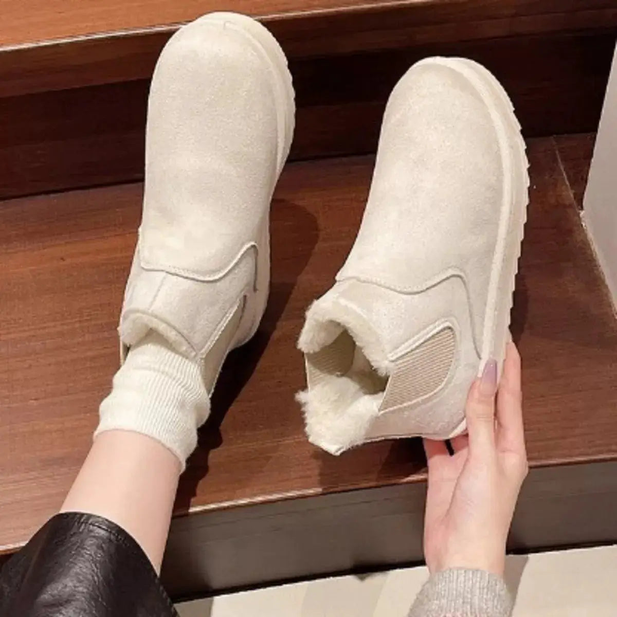 Round Toe Platform Boots by Trendsi