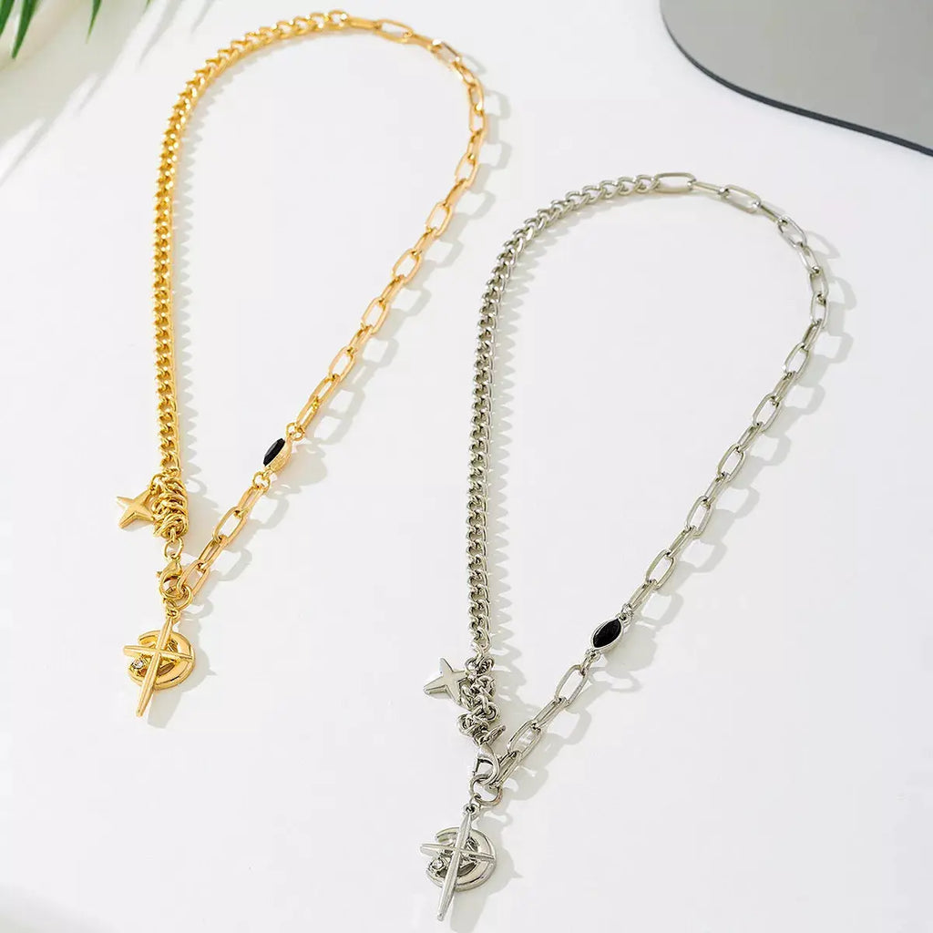 18K Gold-Plated Cross Pendant Necklace by Trendsi