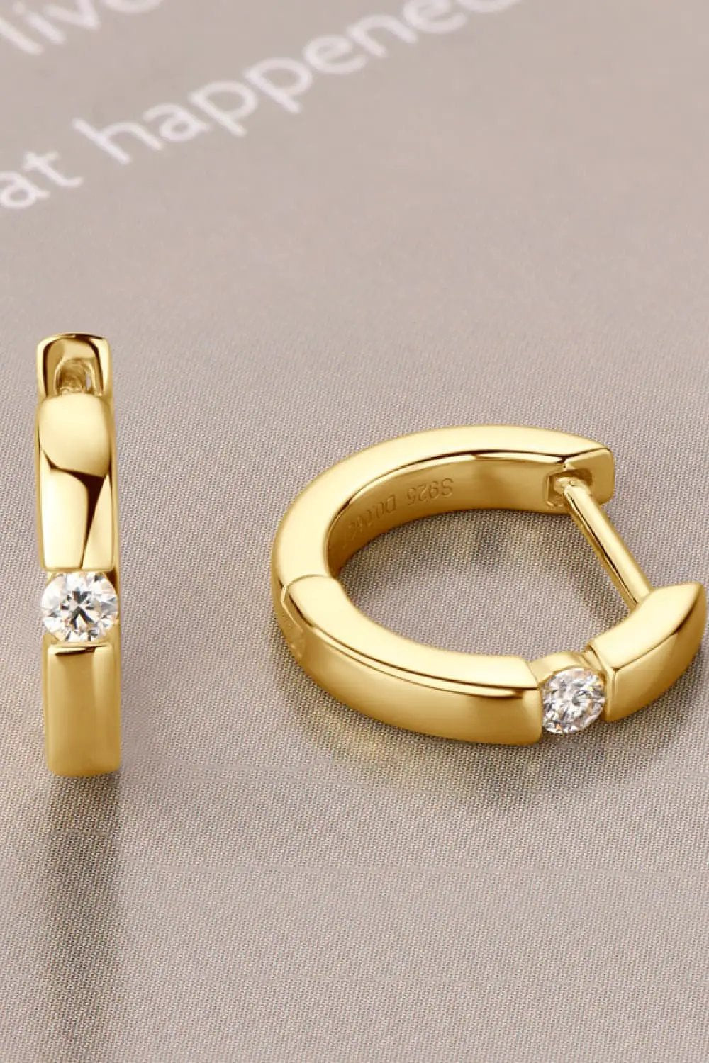 Moissanite 925 Sterling Silver Huggie Earrings by Trendsi