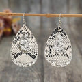 PU Leather Sequin Teardrop Earrings by Trendsi