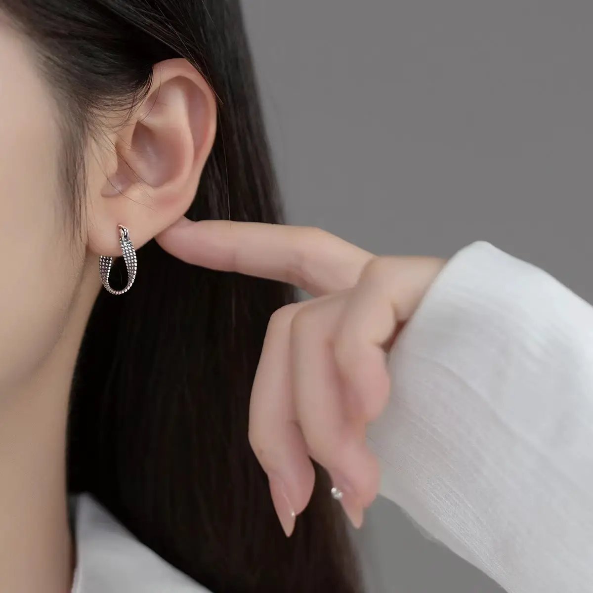 925 Sterling Silver Hoop Earrings by Trendsi