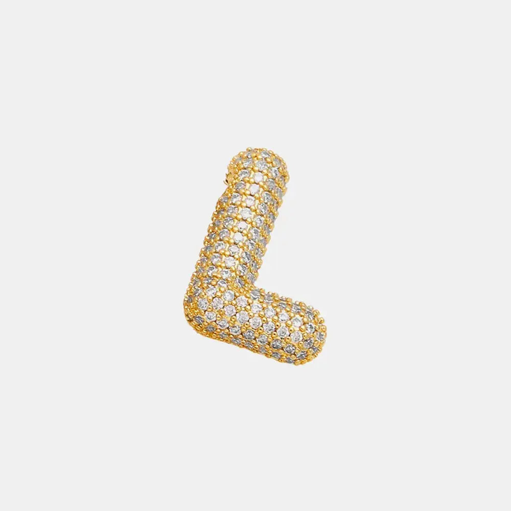 Inlaid Zircon Bubble Initial Necklace by Trendsi