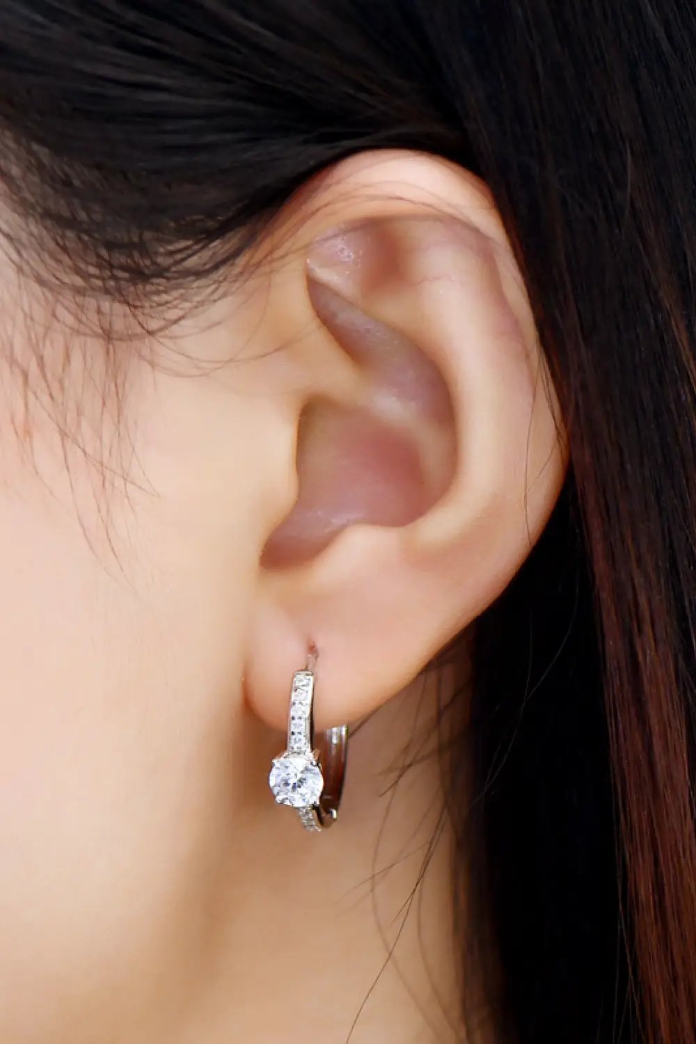 Carry Your Love 1 Carat Moissanite Platinum-Plated Earrings by Trendsi