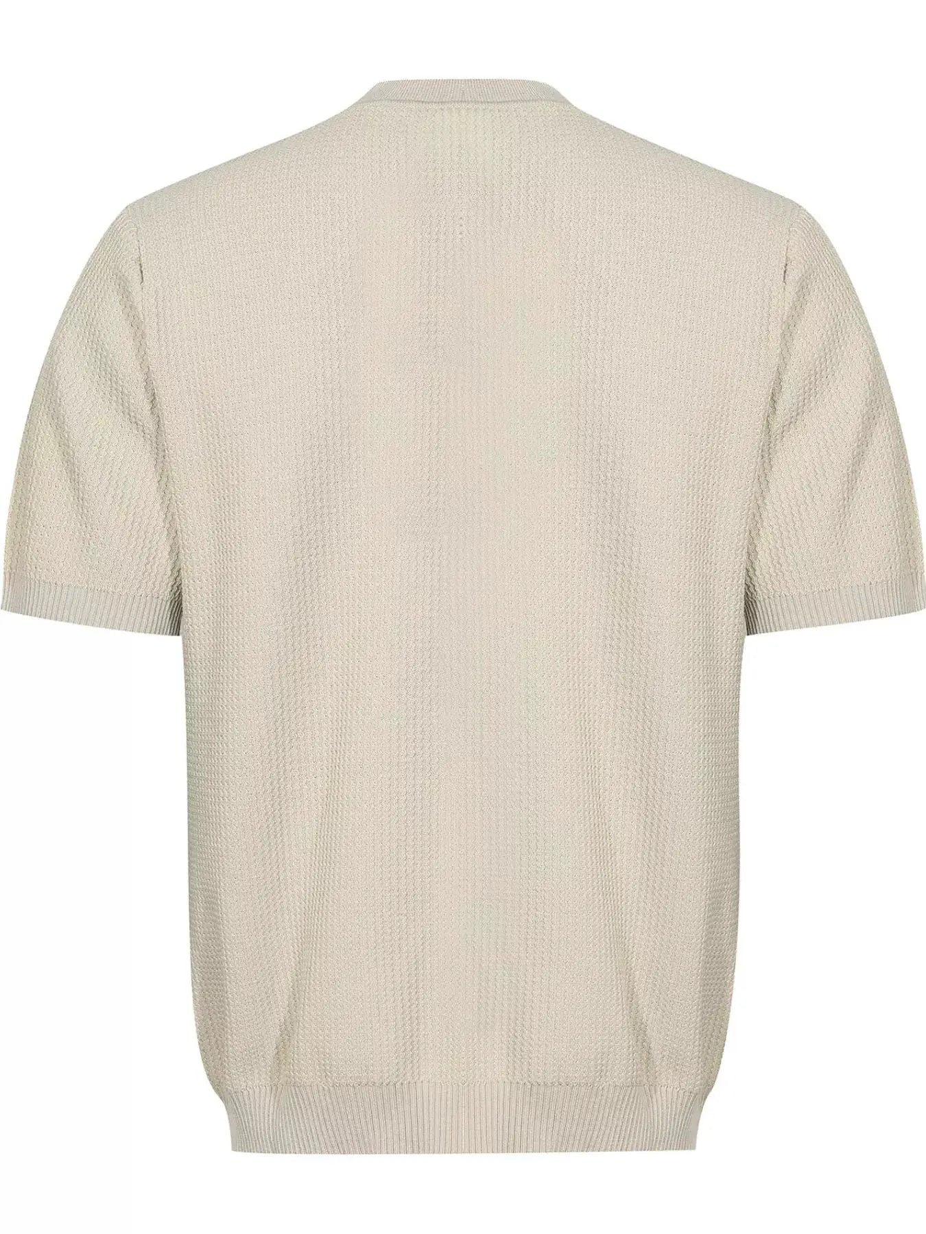 Men's Textured Knit Short Sleeve Top by Trendsi