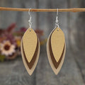 PU Leather Leaf Shape Earrings by Trendsi