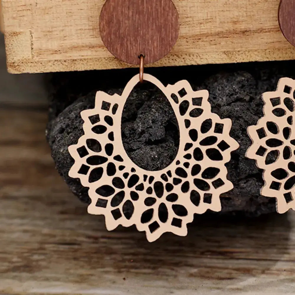 Geometric Cutout Dangle Earrings by Trendsi