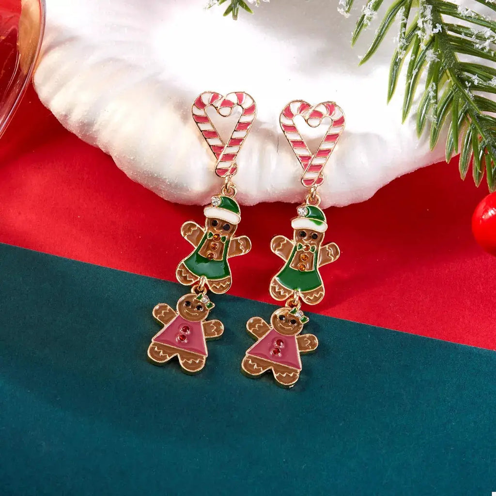Christmas Gingerbread Drop Earrings by Trendsi