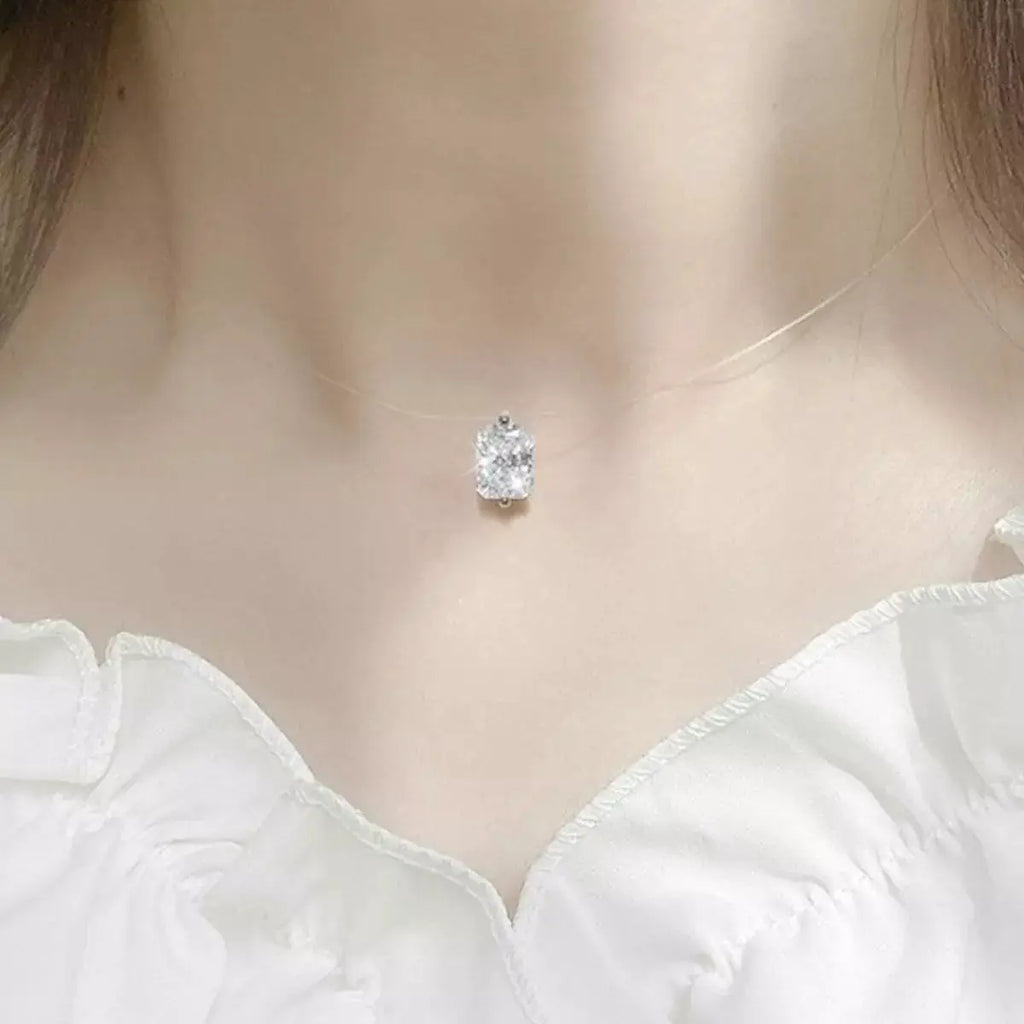1 Carat Moissanite 925 Sterling Silver Necklace by Trendsi