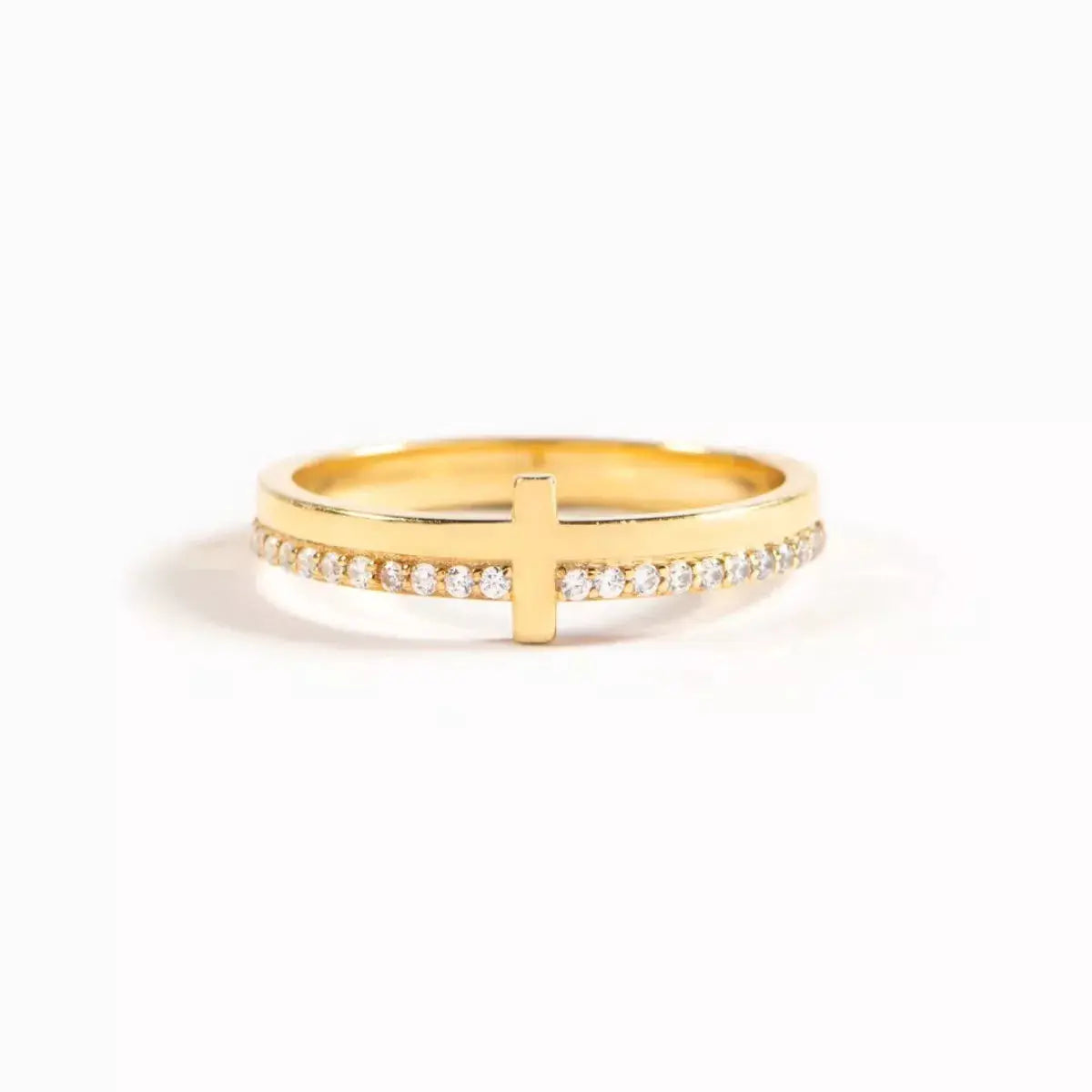 925 Sterling Silver Cross Ring by Trendsi