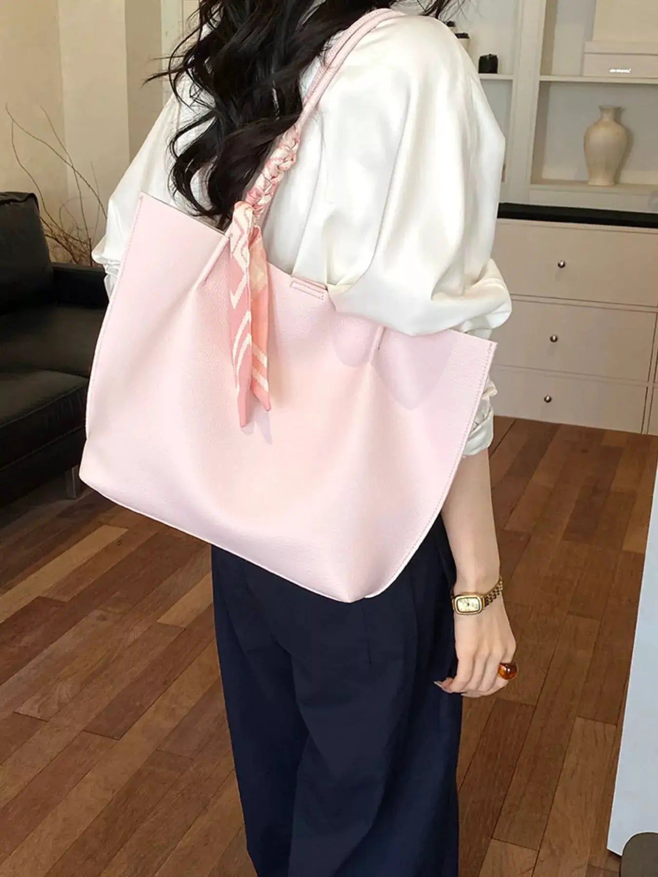 PU Leather Tote Shoulder Bag by Trendsi