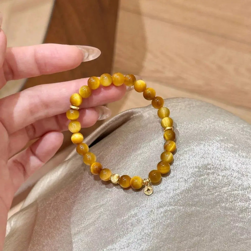 Tiger Eye Beaded Bracelet by Trendsi