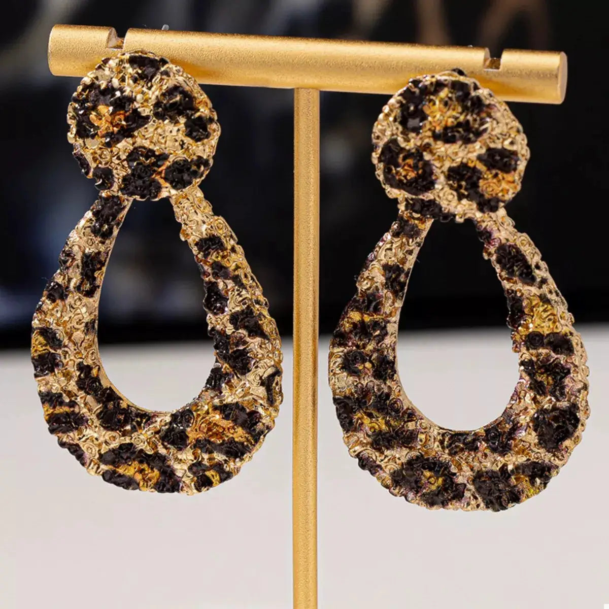 18K Gold-Plated Leopard Dangle Earrings by Trendsi