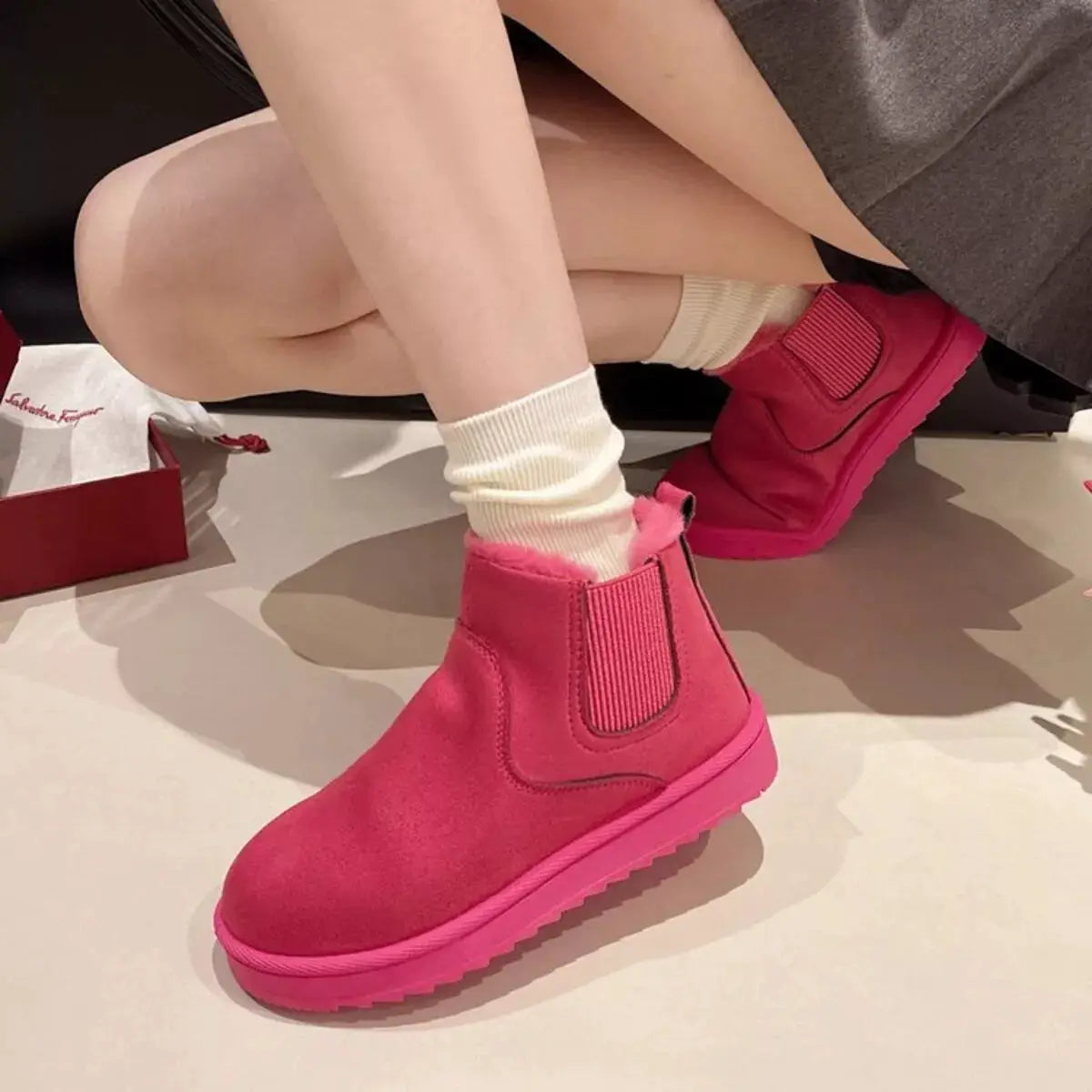 Round Toe Platform Boots by Trendsi