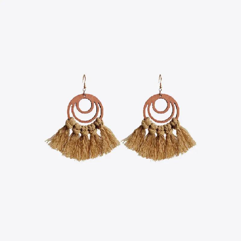 Tassel Detail Geometric Earrings by Trendsi