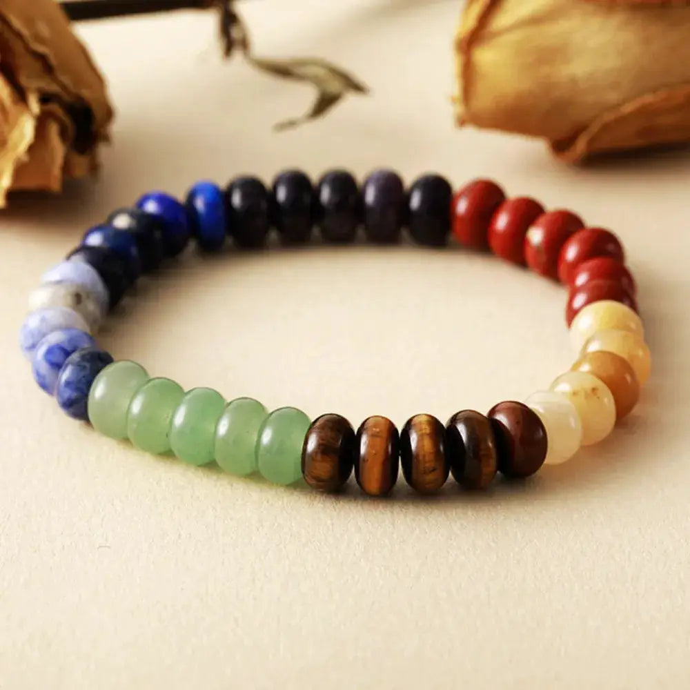 Contrast Natural Stone Bead Bracelet by Trendsi