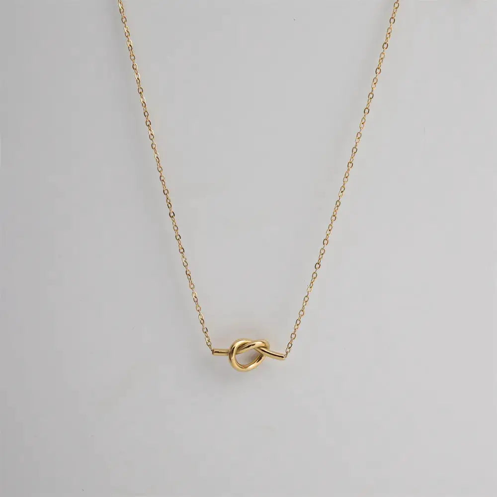 18K Gold-Plated Knotted Necklace by Trendsi
