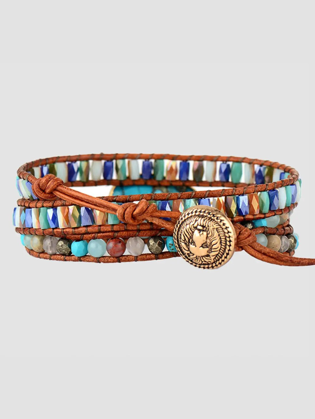 Triple-Layer Natural Stone Bracelet by Trendsi