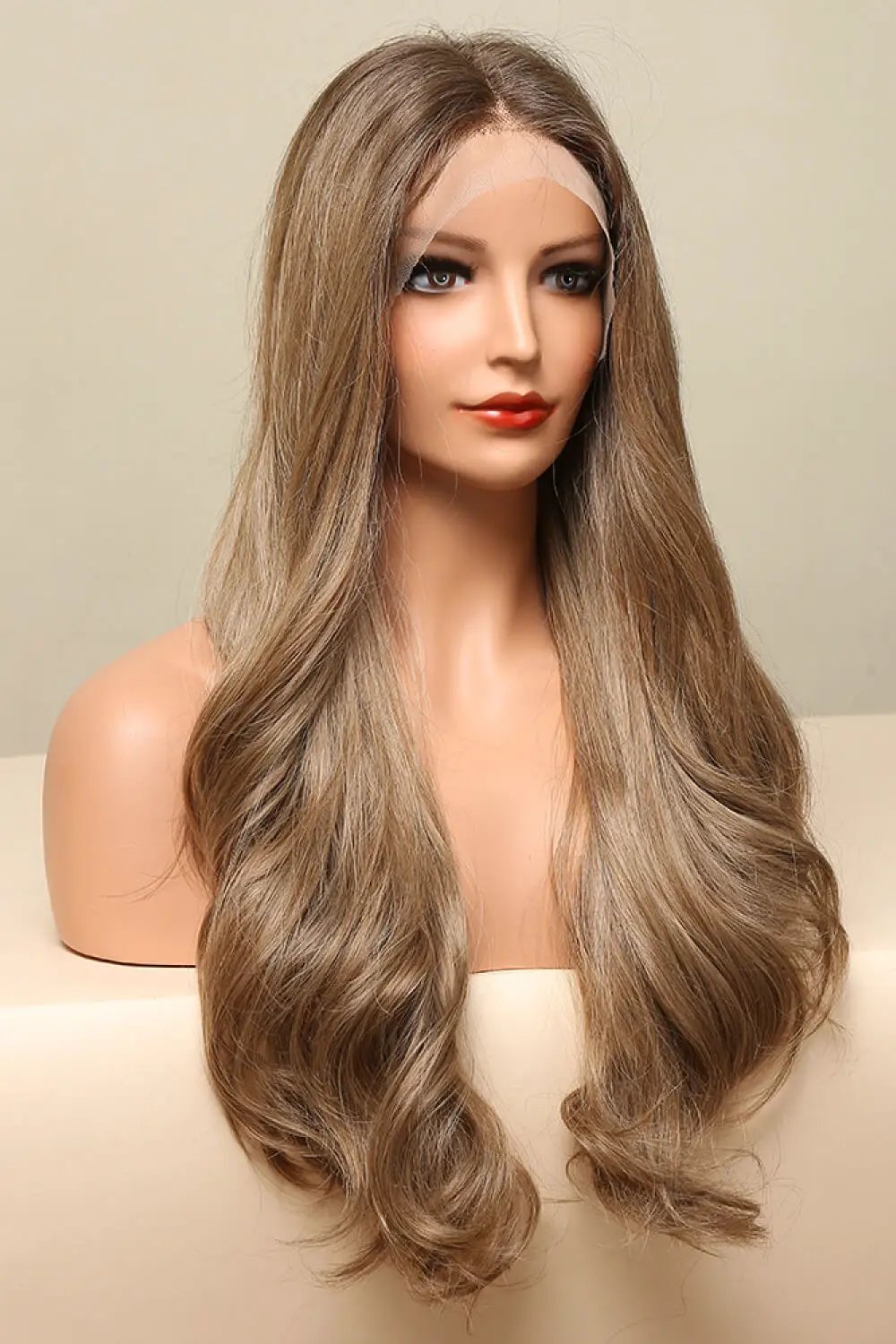 13*2" Lace Front Wigs Synthetic Long Wave 26" 150% Density in Golden Brown by Trendsi