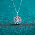 3 Carat 925 Sterling Silver Moissanite Teardrop Necklace by Trendsi