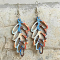 Leaf Shape Wooden Dangle Earrings by Trendsi