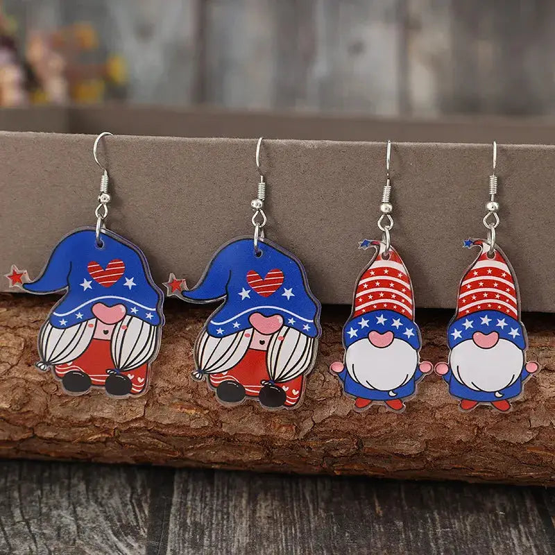 2 Pair Acrylic Gnome Earrings by Trendsi