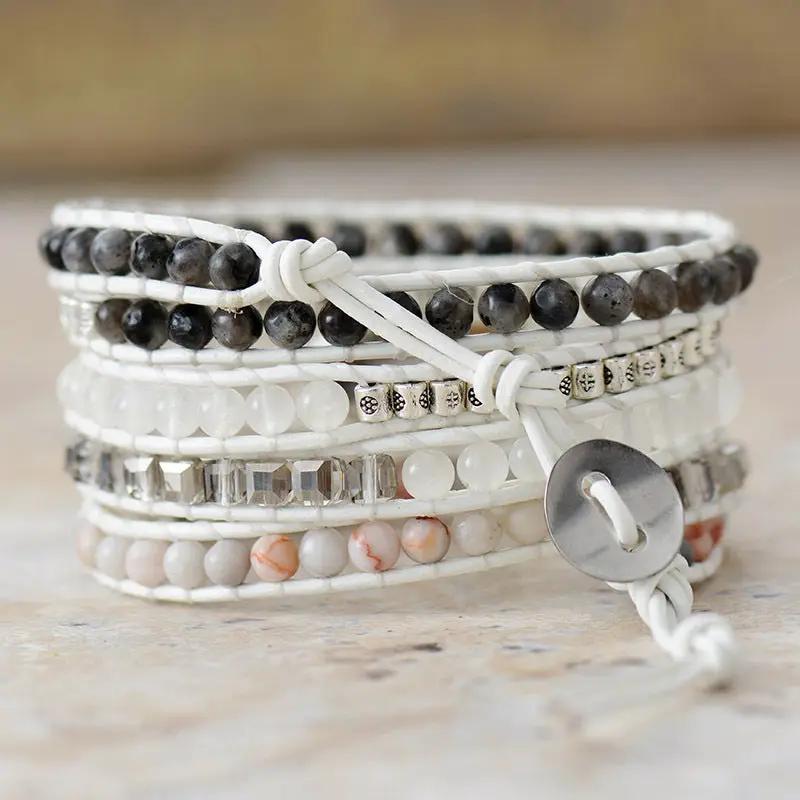 Natural Stone Layered Bracelet by Trendsi