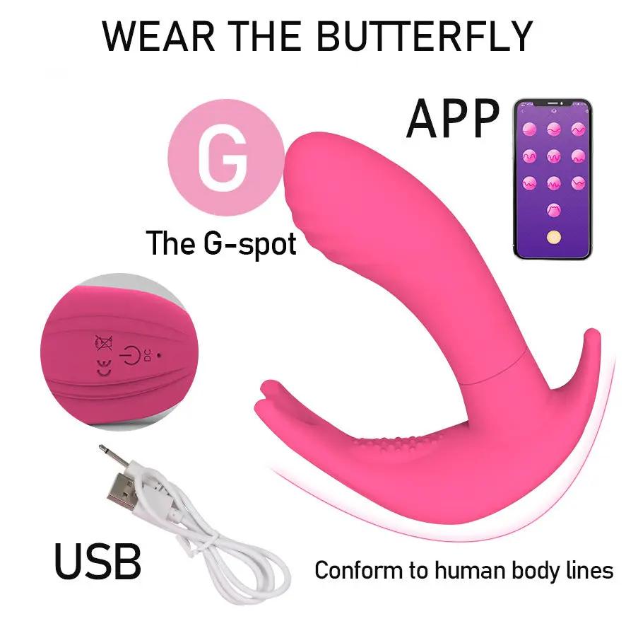 The APP Newly Equipped With Butterfly Sex Appeal Female Vibrating Massage Appliance Adult Couple's Warming Sex Appliance by eprolo