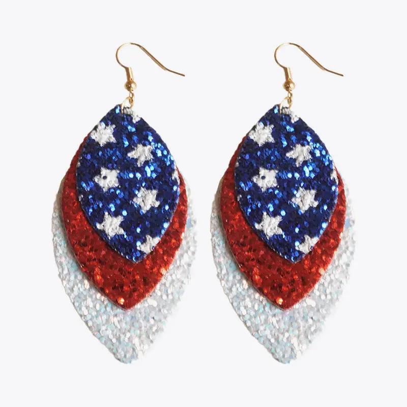 Leaf Shape Copper Dangle Earrings by Trendsi