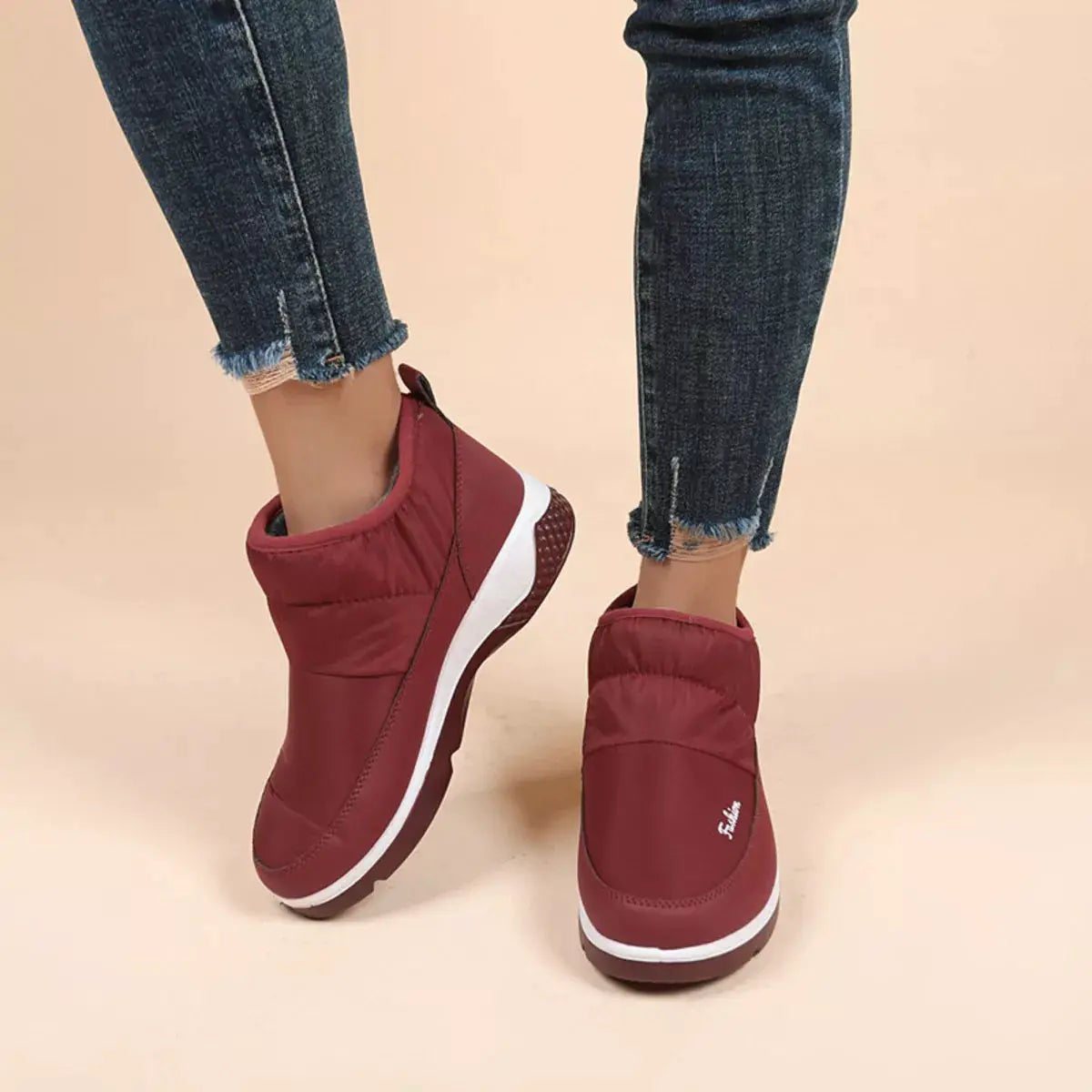 Warm Round Toe Boots by Trendsi