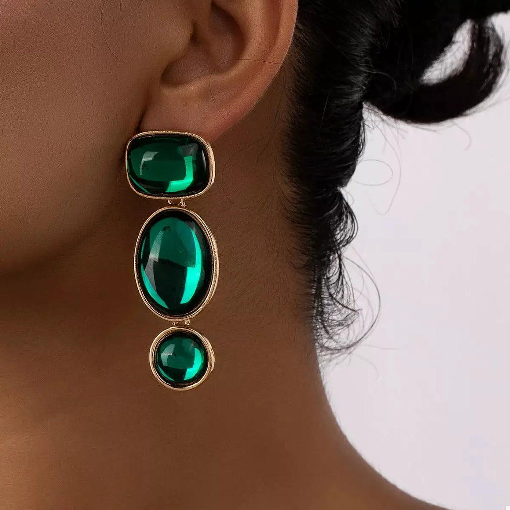 18K Gold-Plated Alloy Resin Drop Earrings by Trendsi