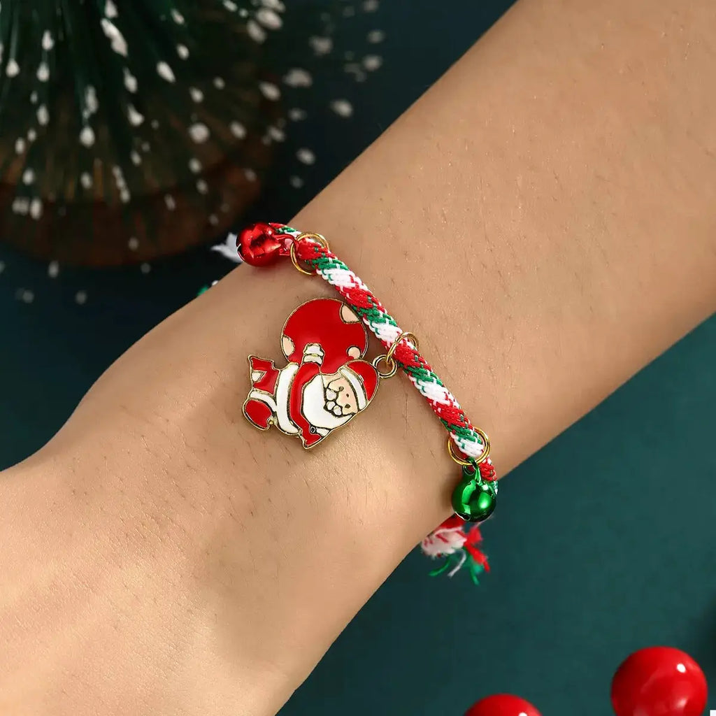 Christmas Charm Braided Rope Bracelet by Trendsi
