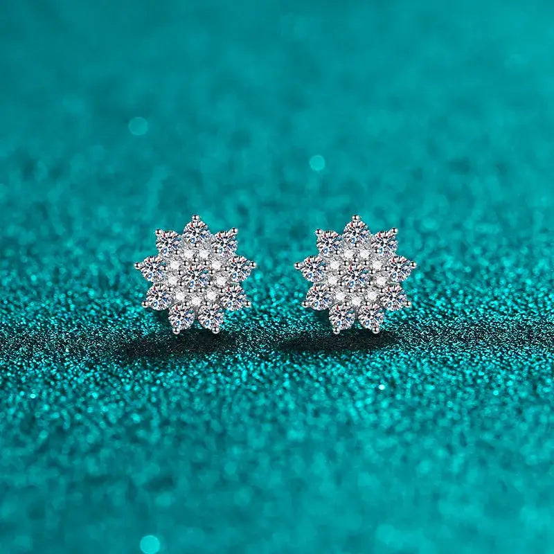 925 Sterling Silver Moissanite Zircon Stud Earrings by Trendsi