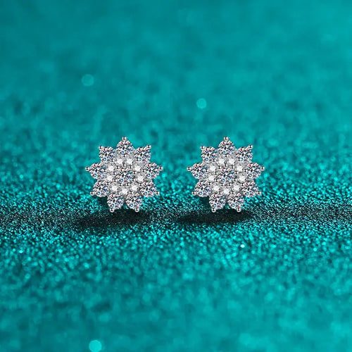 925 Sterling Silver Moissanite Zircon Stud Earrings by Trendsi
