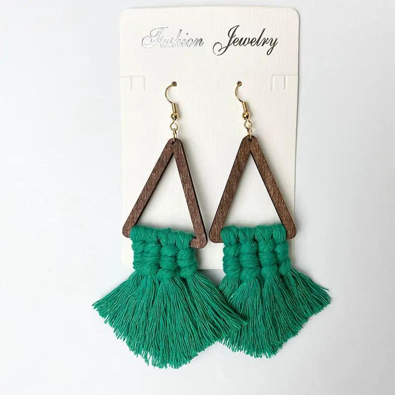 Tassel Detail Geometric Earrings by Trendsi