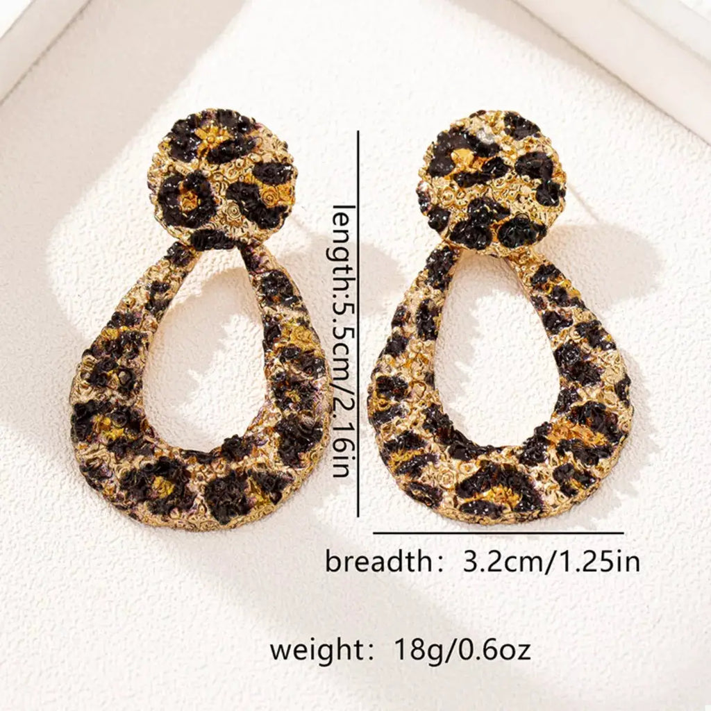 18K Gold-Plated Leopard Dangle Earrings by Trendsi