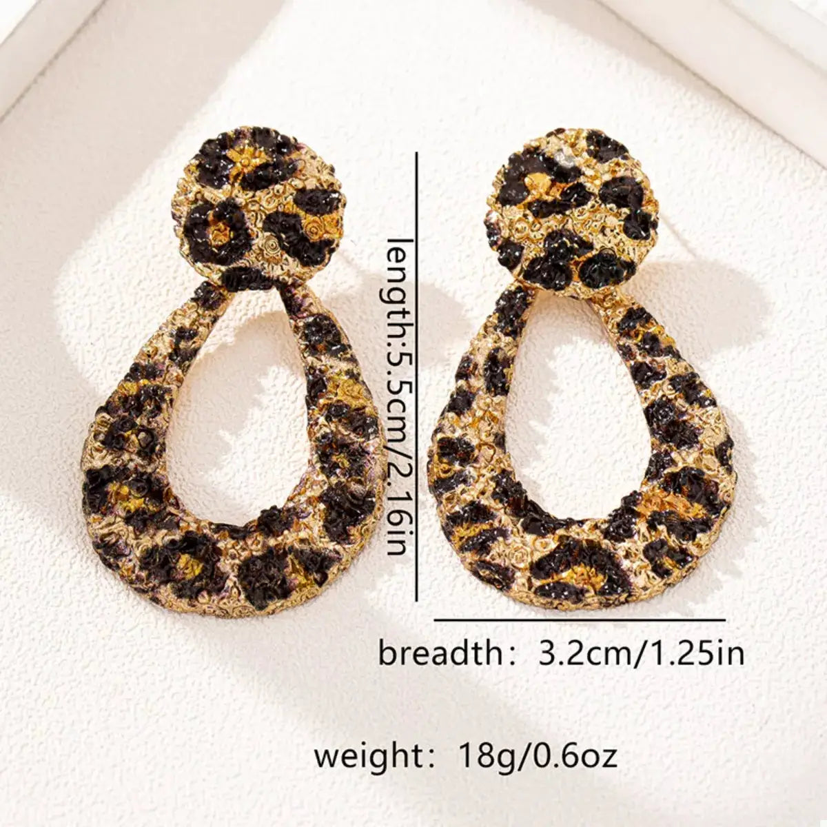 18K Gold-Plated Leopard Dangle Earrings by Trendsi