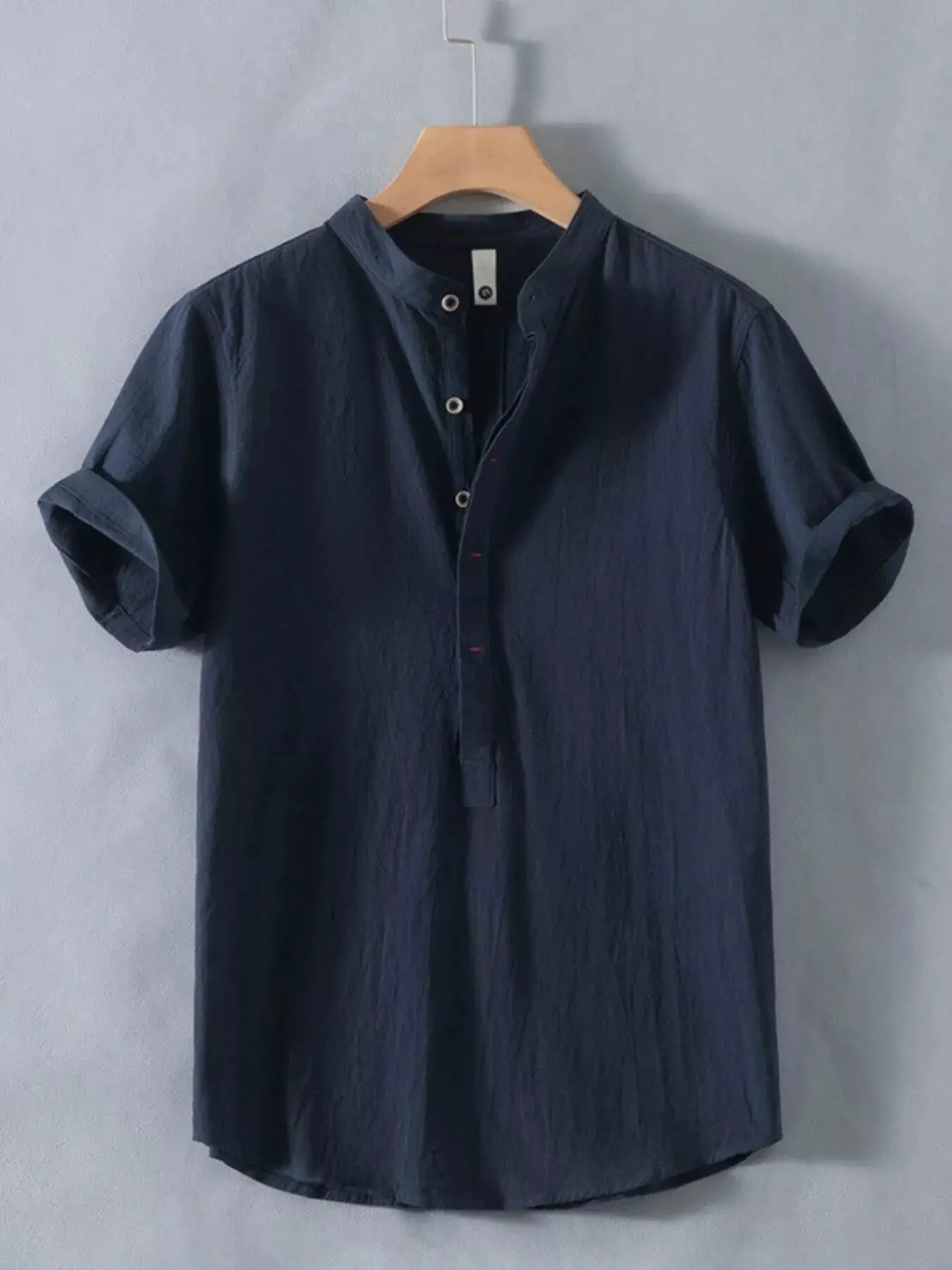Men's Plus Size Button Detail Short Sleeve Shirt by Trendsi