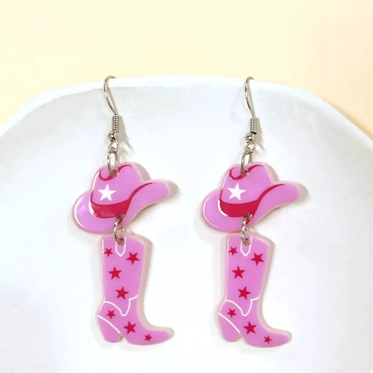 Cowboy Boot and Hat Dangle Earrings by Trendsi