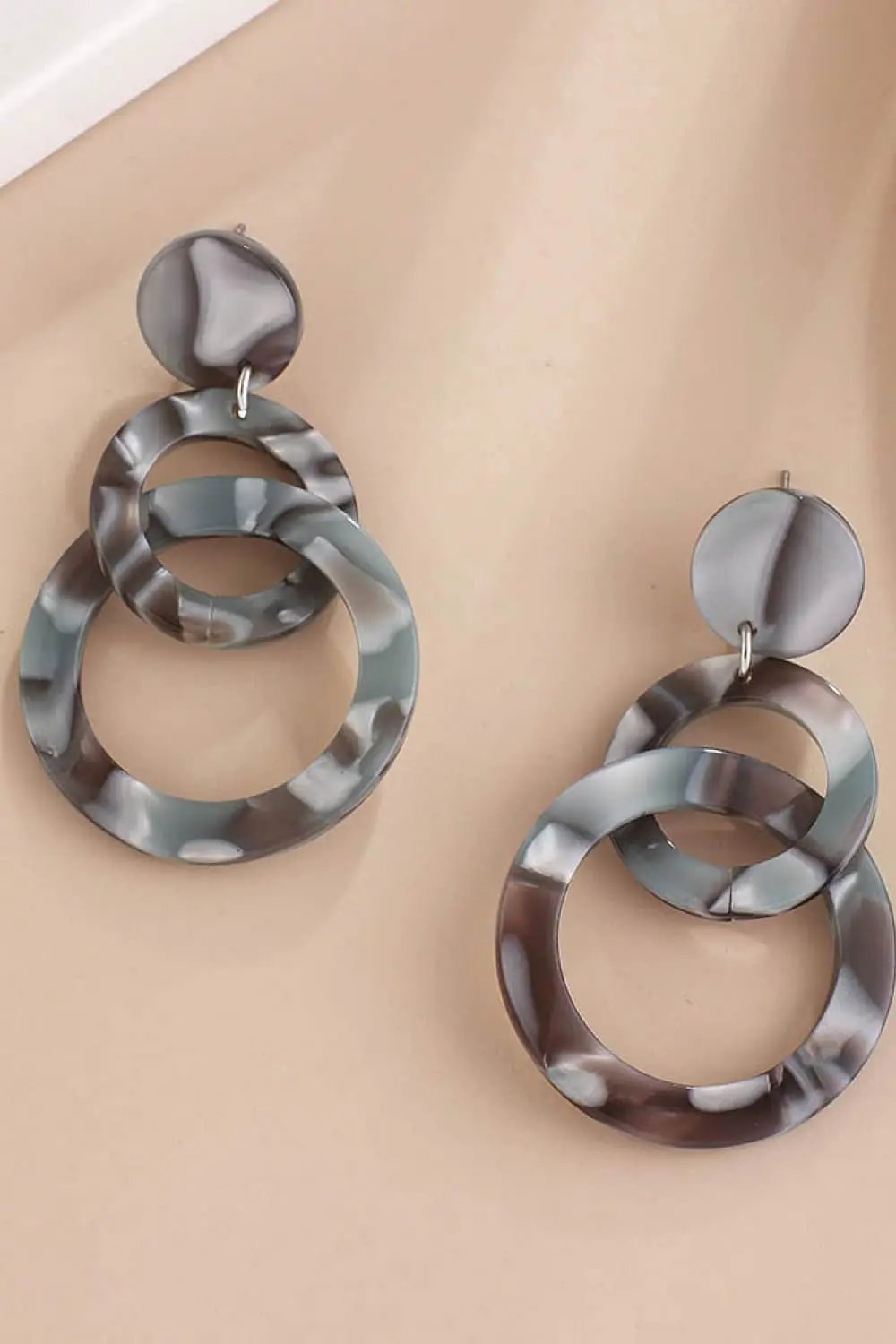 Acrylic Double-Hoop Earrings by Trendsi