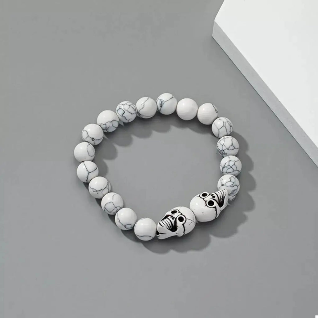 Halloween Skull Beaded Bracelet by Trendsi