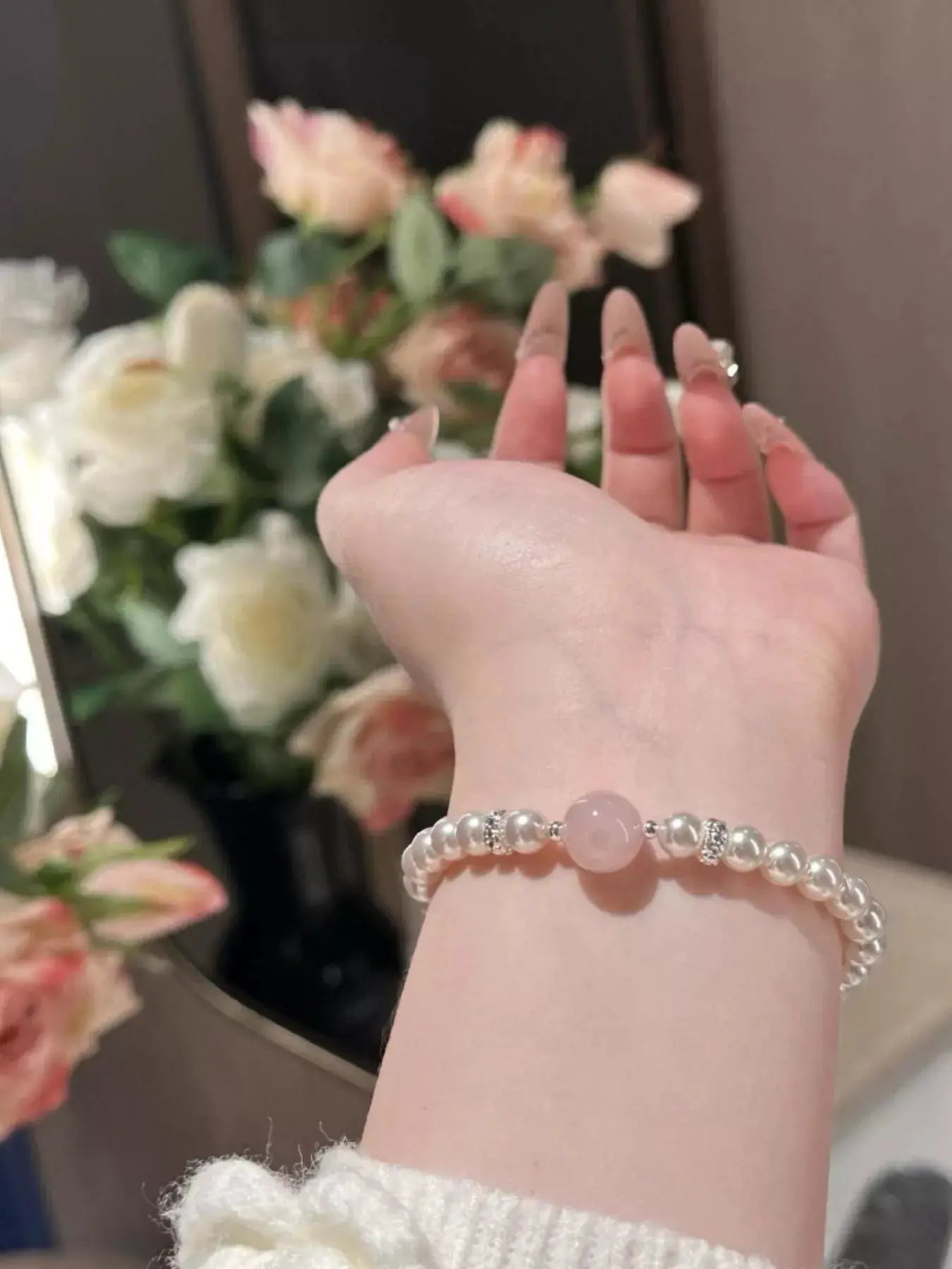 Alloy Pearl Bracelet by Trendsi