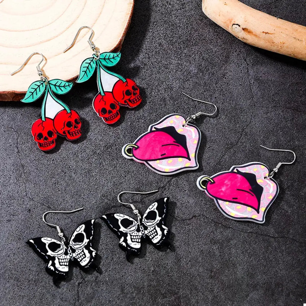 3 Piece Halloween Funky Cartoon Acrylic Dangle Earrings by Trendsi