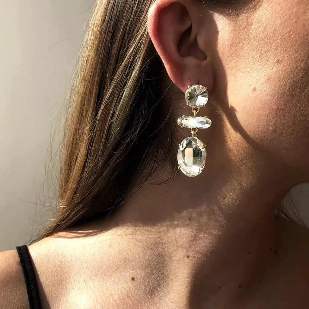 Alloy Geometric Dangle Earrings by Trendsi