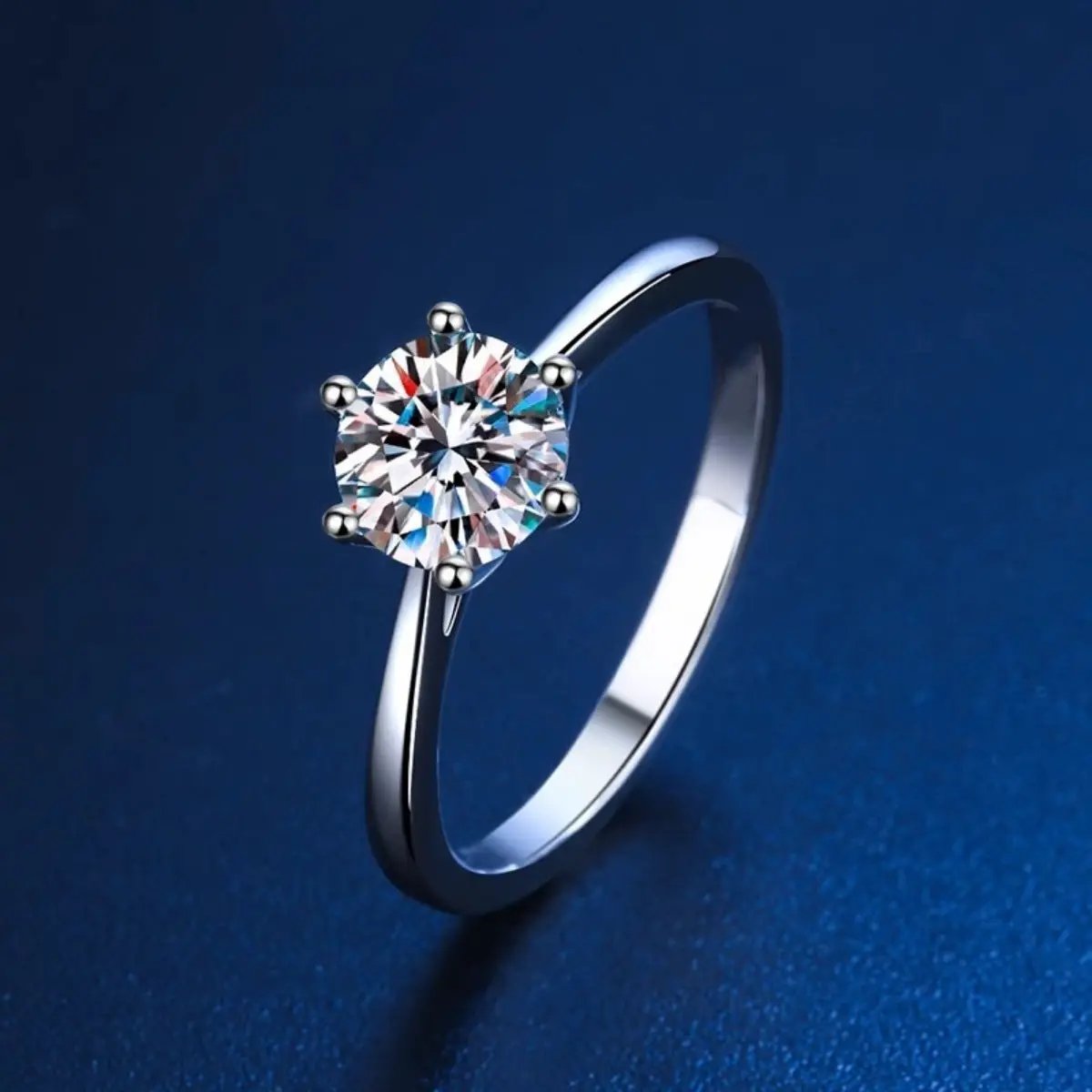 1 Carat Moissanite 925 Sterling Silver Ring by Trendsi