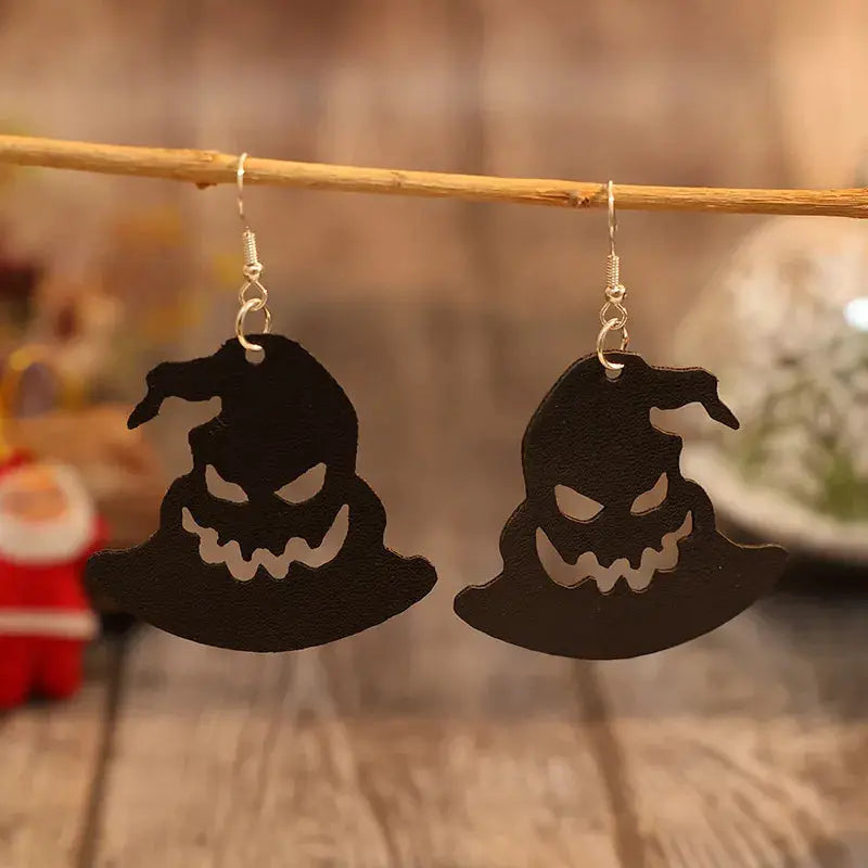 PU Leather Hat Shape Earrings by Trendsi