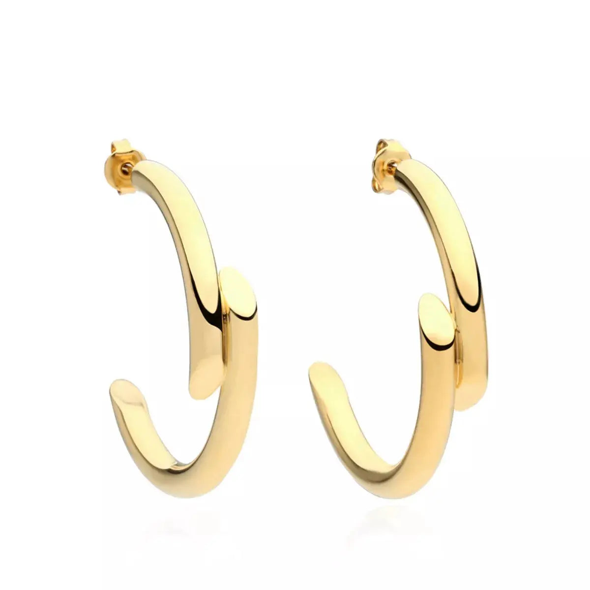 Chunky C-Hoop Earrings by Trendsi