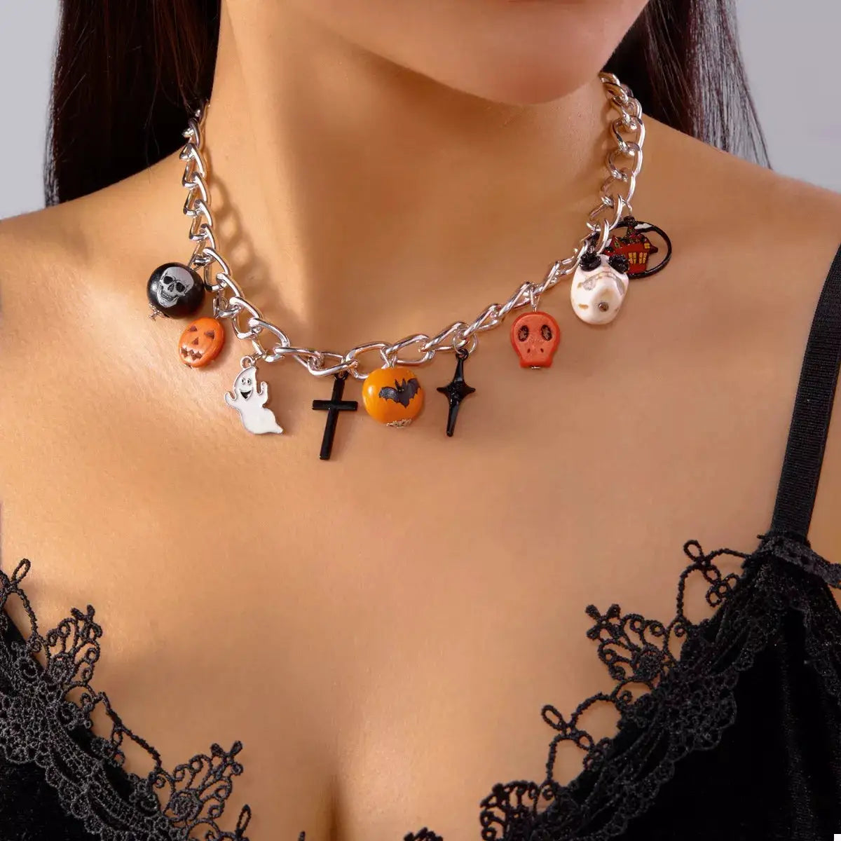 Halloween Charm Chain Necklace by Trendsi