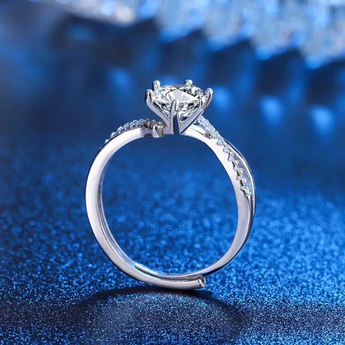 1 Carat Moissanite 925 Sterling Silver Ring by Trendsi