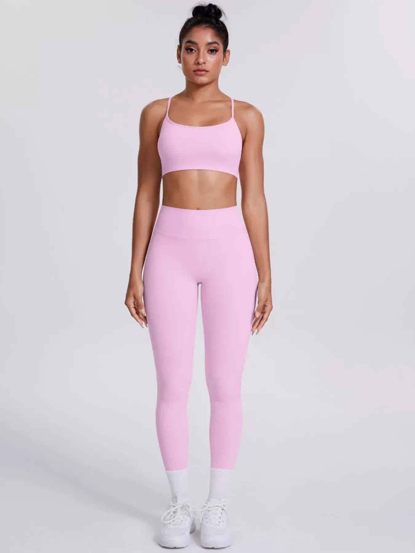 Criss-Cross Back Cami and Leggings Active Set by Trendsi